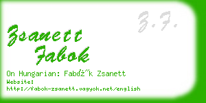 zsanett fabok business card